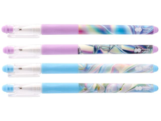 Dugopis wymazywalny, Holo Wave, z gripem, 0, 5 mm, niebieski, Happy color [opakowanie=12szt]