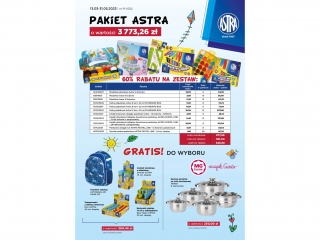 Pakiet promocyjny ASTRA P1 o warto¶ci 3773, 26 z³ + gratis do wyboru