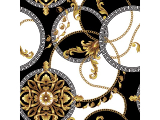 Serwetki POL-MAK Daisy Lunch 33cm 20szt. Golden Barocco Rosettes in Circles SDOG031301 [opakowanie=24szt]