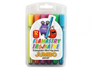 FLAMASTRY TRÓJK.JUMBO 12KOL ET