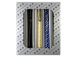 Pira atramentowe w gwiazdki z supercienk stalwk, 0, 5mm, metalowa obudowa, etui mix Display