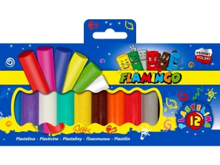 PLASTELINA FLAMINGO 12KOL.PL12 [opakowanie=5szt]
