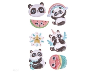 NAKLEJKI PUFFY - PANDY, 7 SZT. [opakowanie=5szt]