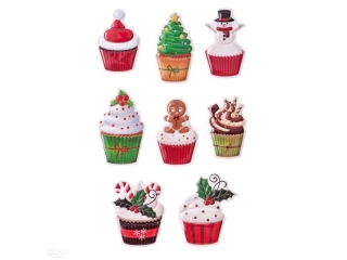 NAKLEJKI PUFFY - MUFFINKI, 8 SZT. [opakowanie=5szt]