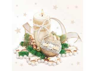 Serwetki POL-MAK GWIAZDKA Daisy Lunch 33cm 20szt. Eco Bauble x Candle SDGW011801 [opakowanie=24szt]