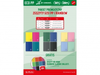 Pakiet HR promocyjny Zeszyty ECO PP i Rainbow o warto¶ci 480 z³  + gratis 20szt zeszyt 60 A5 KR