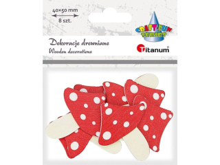 Drewniane muchomory 42x50mm 8szt.