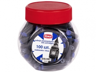 Naboje atramentowe, niebieskie, soik 100 szt. niebieski Soik [opakowanie=100szt]
