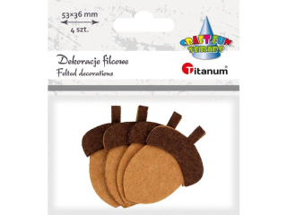 Dekoracje filcowe �o��dzie 3D 36x53xmm pomara�czowo-br�zowe 4szt.
