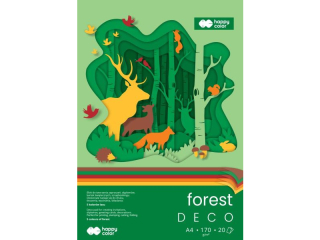 Blok Hobby Deco Forest 170 g/m2, A4, 20 ark., 5 kolor�w, Happy Color