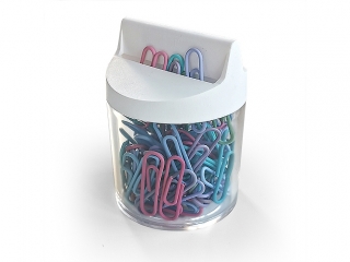 Spinacze kolor 28 mm mix PASTEL pojemnik MAGNETYCZNY PAS-4273 [opakowanie=12szt]
