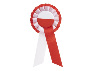 Kotylion  rozmiar: 8 x 15, 5 x 4, 5  cm  kolor: biay, czerwony