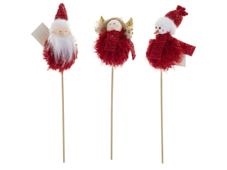 Dekoracja na piku wzr: bawan, mikoaj, anioek  rozmiar: 4 x 4 x 27  cm  ilo : 3 szt