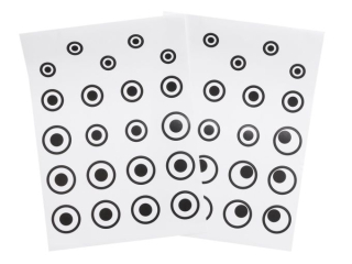 Naklejki na folii wzr: oczy  rozmiar: 10 x 20, 5  cm ilo : 42 szt, 2 arkusze