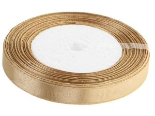 Wstążka satynowa  rozmiar: 12 mm x 32 m kolor: ciemny złoty