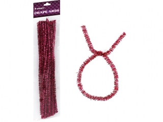 Druciki kreatywne, śr. 6mm, dł. 30 cm, 15 szt. Fandy 170264 czerwone brokatowe