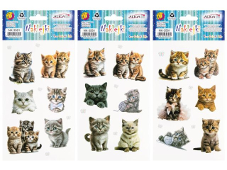 Naklejki NK-3581 kotki, mix wzor�w, rozm. 12x20cm