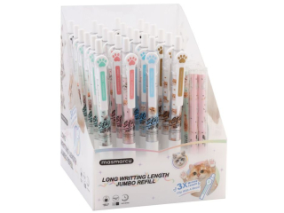 Dugopis elowy automatyczny, Cats, 0, 5mm, czarny, display 24szt + wkady 6 etui, MG