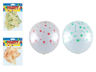 Balon dmuchany M transparent druk 12szt worek 30cm