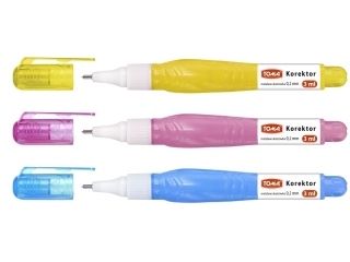 Korektor w pynie TOMA MINI, kocwka metalowa 0, 2mm 3ml, 3 kolory obudowy TO-013 [opakowanie=12szt]