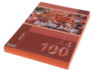 Papier (jk) A4-100 pomarańczowy 160g