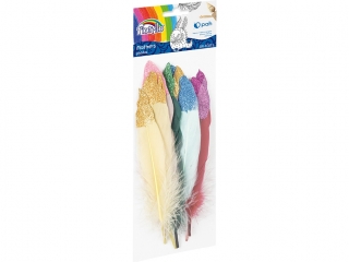 Piórka FIORELLO GR-FE012 z brokatem kolorowe 10-15 cm 10 szt. KWBN24