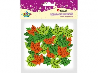 DEKORACJE PIANKOWE listki mix rozm., mix kol.(c.ziele, j.ziele, pomaracz.) 60 szt EB-680