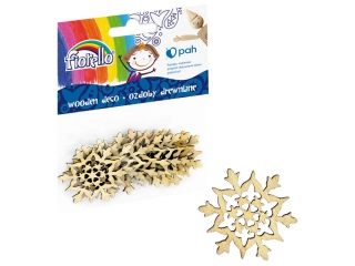 Ozdoby drewniane FIORELLO GR-WD059 śnieżynka 40mm, 10 szt. PROMKWBN