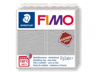 Kostka FIMO leather effect 57g, jasnoszary, m termoutwardzalna, Staedtler