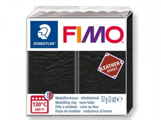 Kostka FIMO leather effect 57g, czarny, m termoutwardzalna, Staedtler