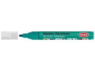 Marker akrylowy, fibrowa kocwka okrgla 2-5mm, 18 kolorw zielony [opakowanie=12szt]