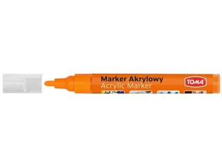 Marker akrylowy, fibrowa kocwka okrgla 2-5mm, 18 kolorw pomaraczowy [opakowanie=12szt]