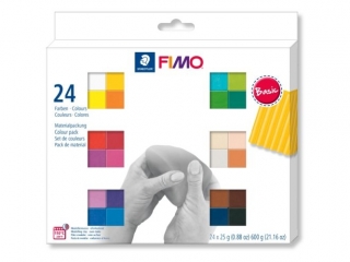 Zestaw FIMO soft, kolory Basic, 24x25g, Staedtler