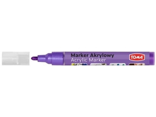Marker akrylowy, fibrowa kocwka okrgla 2-5mm, 18 kolorw fioletowy [opakowanie=12szt]