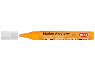 Marker akrylowy, fibrowa kocwka okrgla 2-5mm, 18 kolorw pomaraczowy neon [opakowanie=12szt]