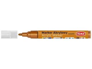 Marker akrylowy, fibrowa kocwka okrgla 2-5mm, 18 kolorw pomaraczowy metalic [opakowanie=12szt]