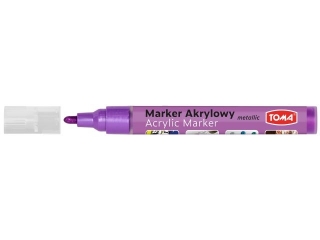 Marker akrylowy, fibrowa kocwka okrgla 2-5mm, 18 kolorw fioletowy metalic [opakowanie=12szt]