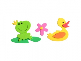 Naklejki piankowe 3D kaczki, aby, kwiaty mix rozmiarw, mix kolorw 12szt. TITWLK