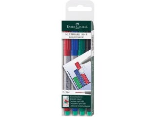 MULTIMARK OHP NIEPERMANENTNY F 4 KOL. ET UI PLASTIKOWE FABER-CASTELL [opakowanie=5szt]
