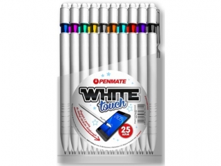 PENMATE DUGOPIS METALOWY WHITE TOUCH W DISPLEJU 25 SZT. [opakowanie=25szt]