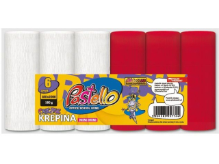 Krepina MINI MINI 10x250 cm 180 gram 6 szt. mix BIAŁO-CZERWONY PAS-7724