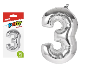 Balon foliowy cyfra "3" 75cm