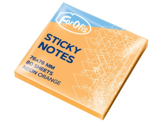 Notes samoprzylepny 75x75 mm 80 kartek POMARACZOWY NEON FR91029 [opakowanie=12szt]