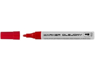 Marker olejowy ECONOMY, fibrowa końcówka 2, 5 mm, 8 kolorów czerwony Pudełko [opakowanie=12szt]