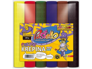 Krepina MINI 20x250 cm 180 gram 6 szt. mix kolor�w TREND PAS-8486 [opakowanie=1szt]