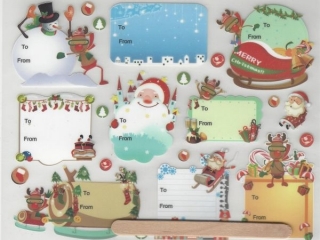 Naklejki na prezenty rozmiar: 20 x 16cm ilość: 9 szt ilość wzorów: 9
