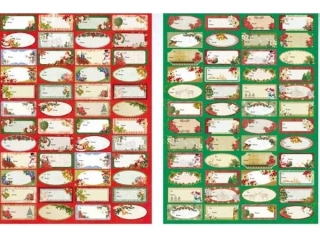 Naklejki na prezenty rozmiar: 29 x 40cm ilość: 48 szt ilość wzorów: 8