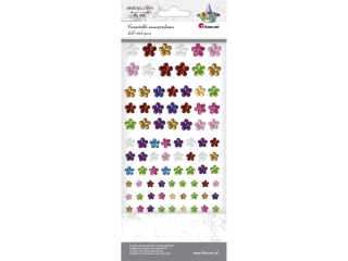 Krysztaki samoprzylepne kwiaty mix kolorw 11/9/8/6mm 84szt. TITWLK