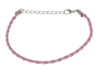Bransoletka z zapięciem grubość: 3 mm  długość : 18  cm  kolor: różowy