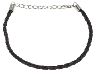 Bransoletka z zapięciem grubość: 3 mm  długość : 18  cm  kolor: czarny